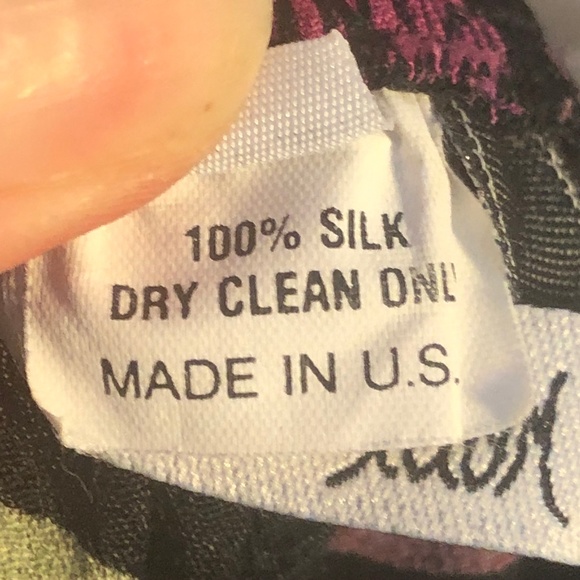 Flowered Silk Lounge Pants S - Picture 5 of 5